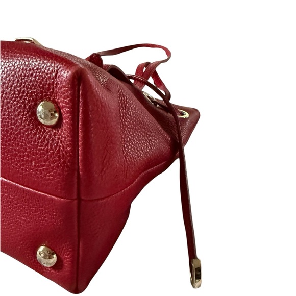 Jimmy Choo Cherry Red Pebbled Leather Shoulder Bag with Gold Hardware - Picture 8 of 10